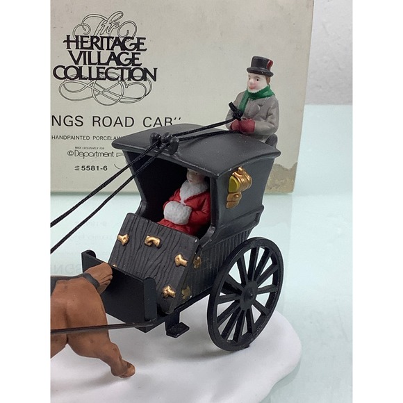 VTG Dept 56 Heritage Collection Kings Road Cab Horse & Carriage Figurine EUC - Picture 5 of 12